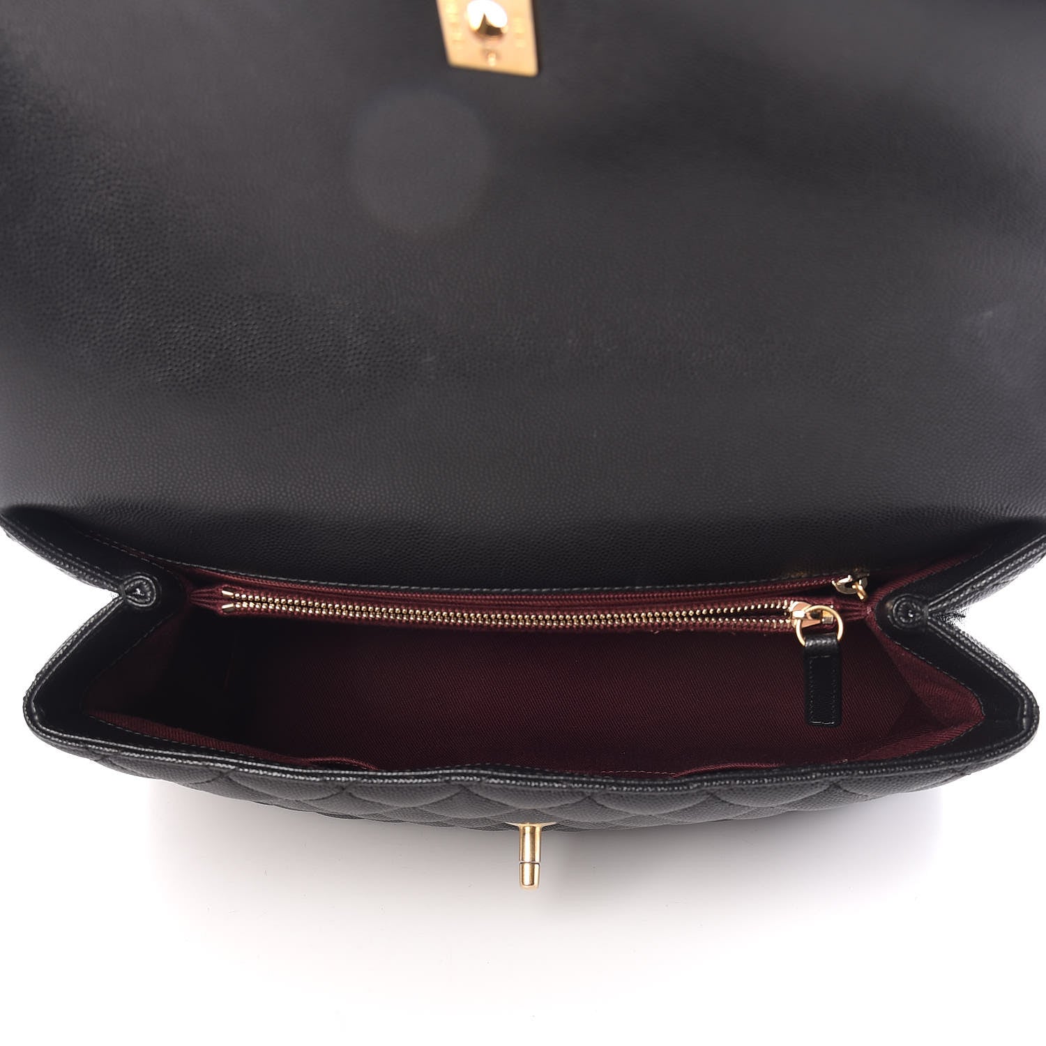 Chanel Caviar Quilted Large Coco Handle Flap Black 5 of 9