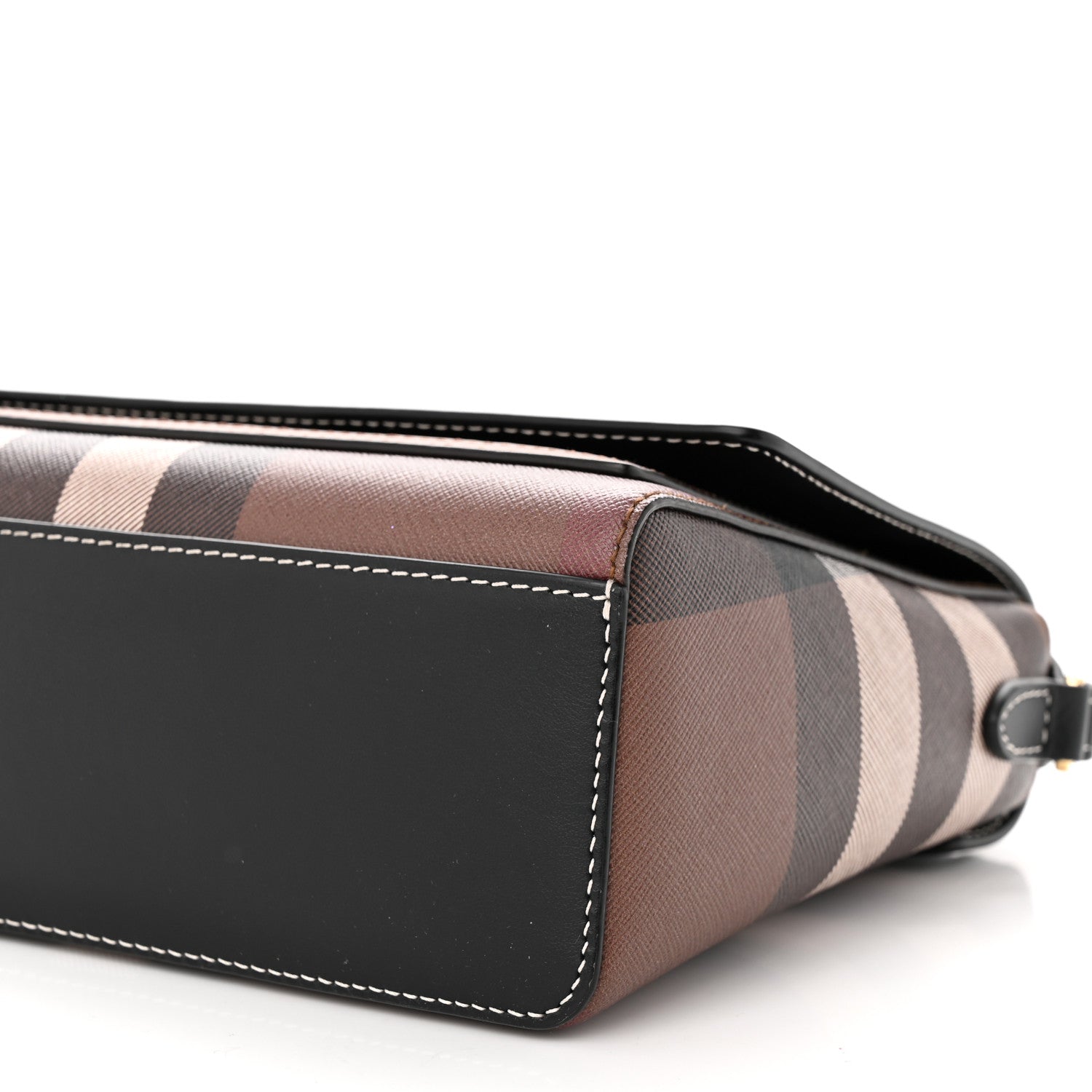 Burberry Calfskin Giant Check E-Canvas Note Crossbody Bag Dark Birch Brown 9 of 10