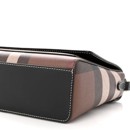 Burberry Calfskin Giant Check E-Canvas Note Crossbody Bag Dark Birch Brown 9 of 10