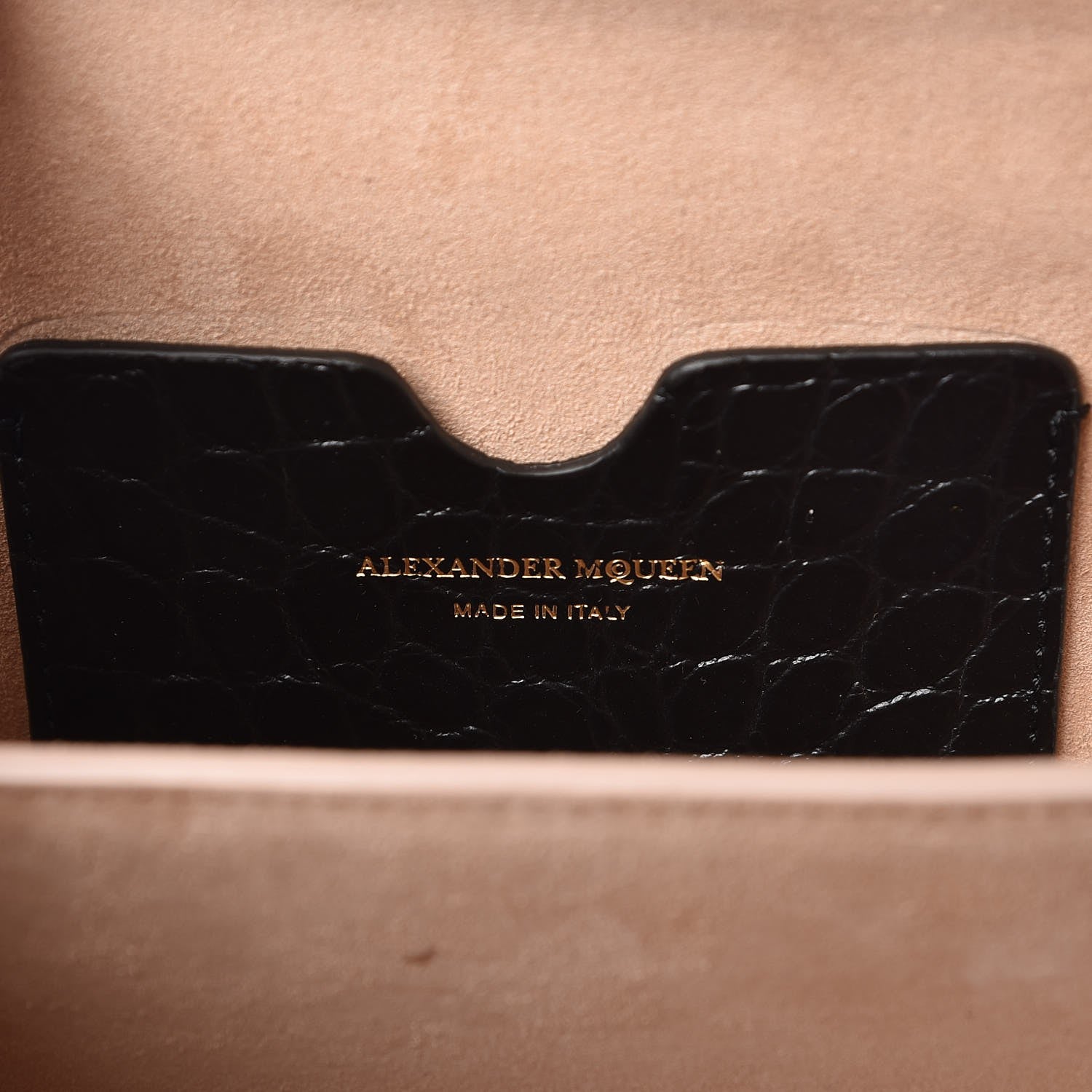 Alexander McQueen Calfskin Crocodile Embossed Box Shoulder Bag 19 Black 6 of 8