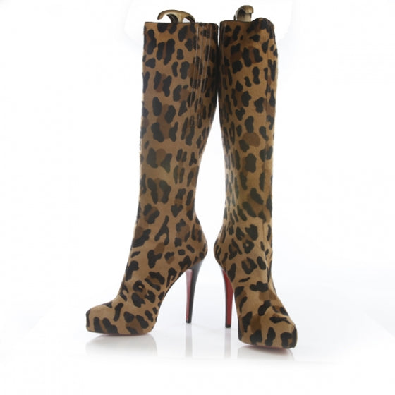 Leopard Pony Hair Alta Ariella Talon Boots 38.5