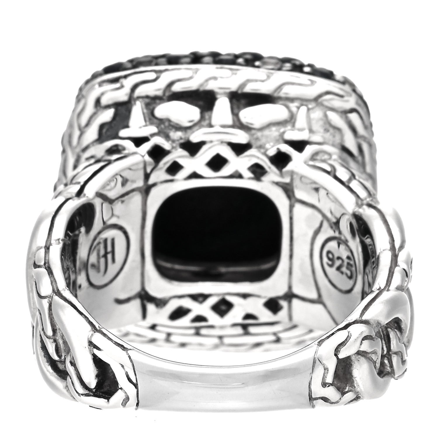 John Hardy Sterling Silver Smoky Quartz Spinel Black Sapphire Batu Classic Chain Ring 54 7 3 of 5
