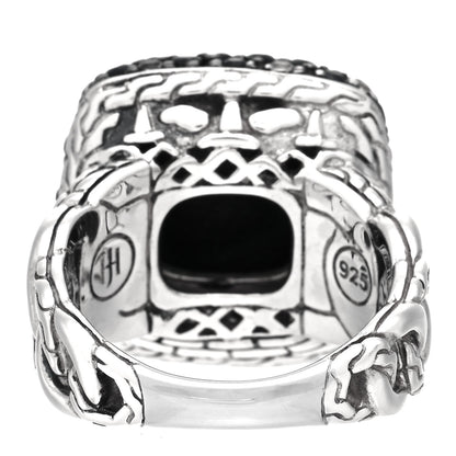 John Hardy Sterling Silver Smoky Quartz Spinel Black Sapphire Batu Classic Chain Ring 54 7 3 of 5