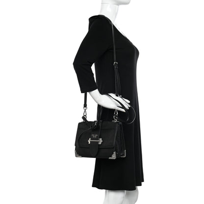 Prada Glace Calfskin Large Soft Cahier Bag Black 2 of 13