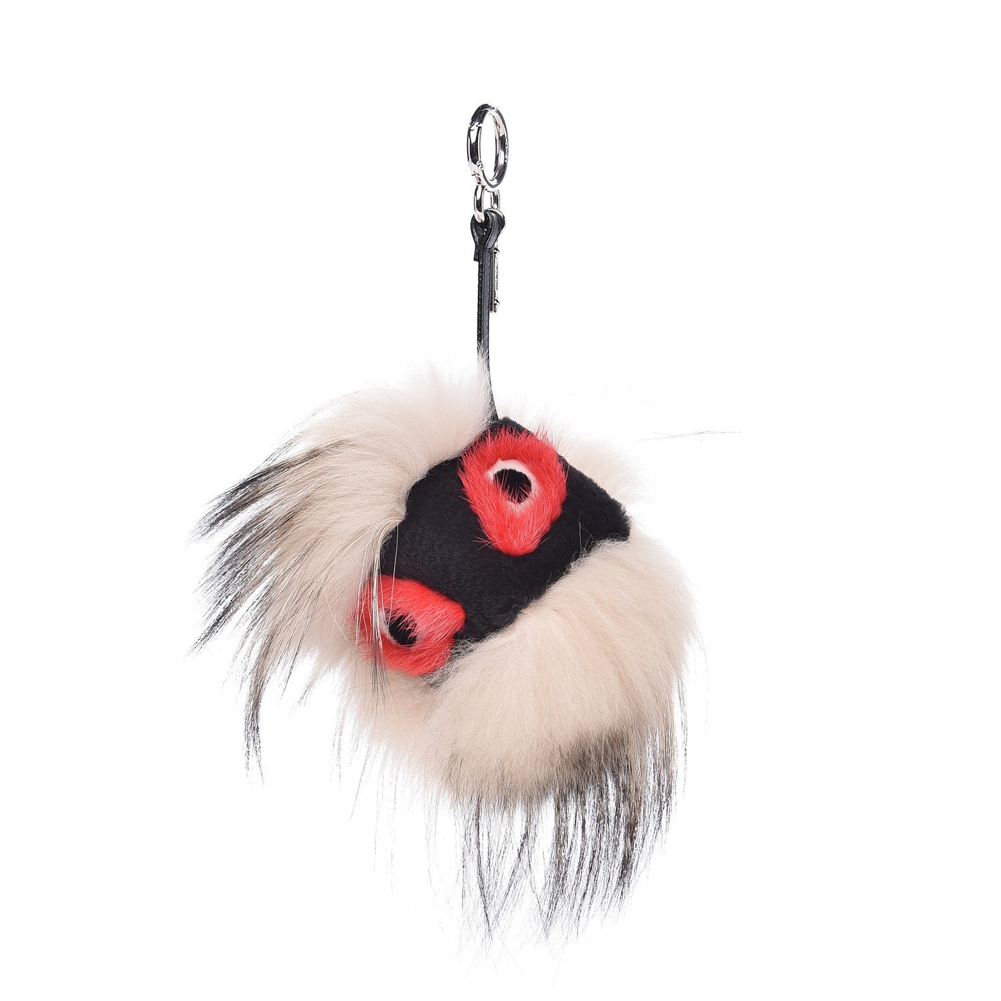 Mink Fox Rabbit Fur Vitello Flamingo Kurioso Monster Bag Bug Charm Beige Multicolor Black