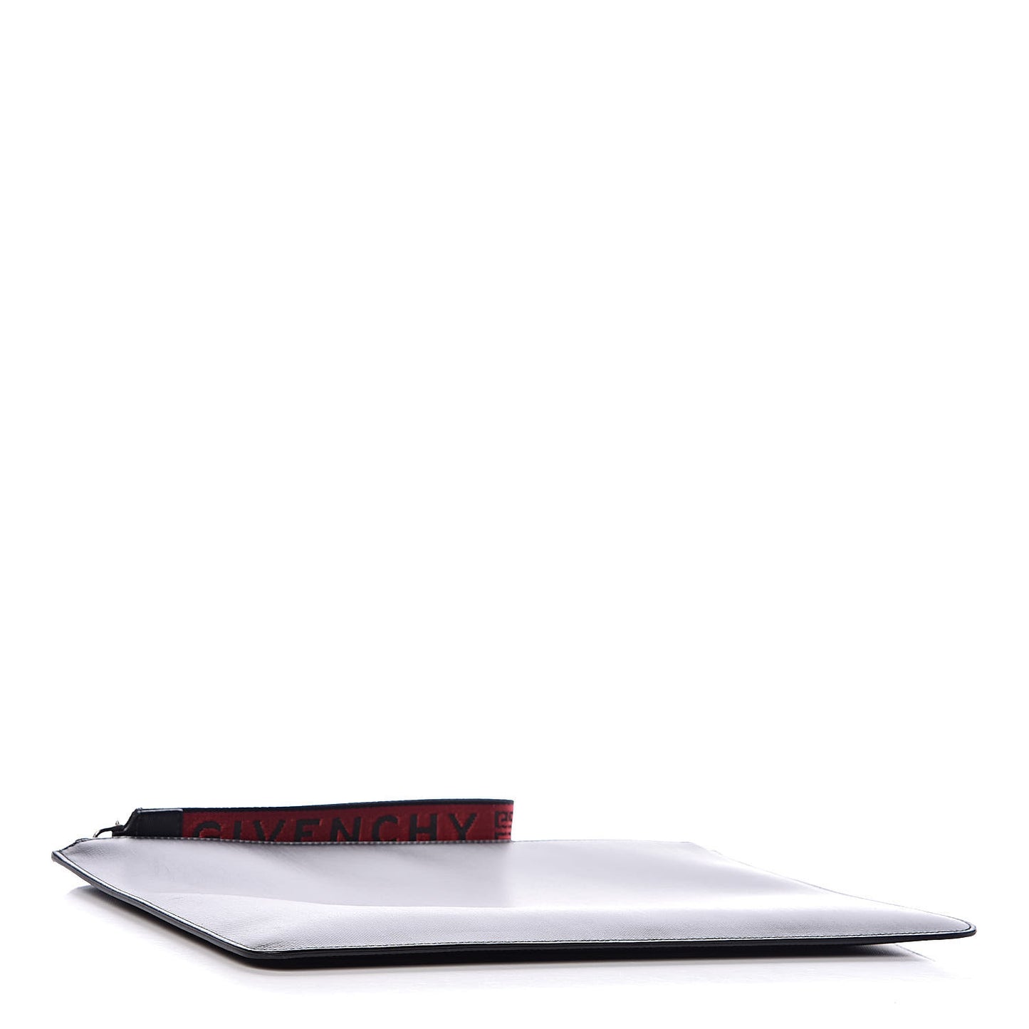 Coated Canvas Large 4G Zip Pouch With Strap Black