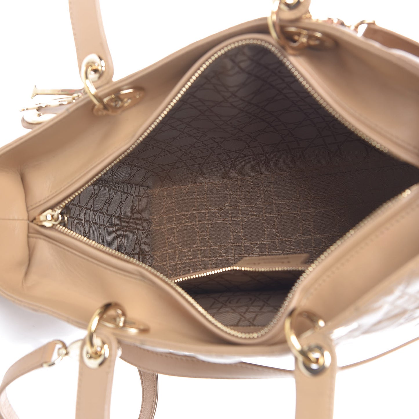 Lambskin Cannage Large Lady Dior Beige