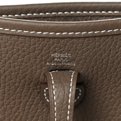 Hermes Taurillon Clemence Amazone Evelyne TPM Etoupe Bleu Indigo 6 of 11