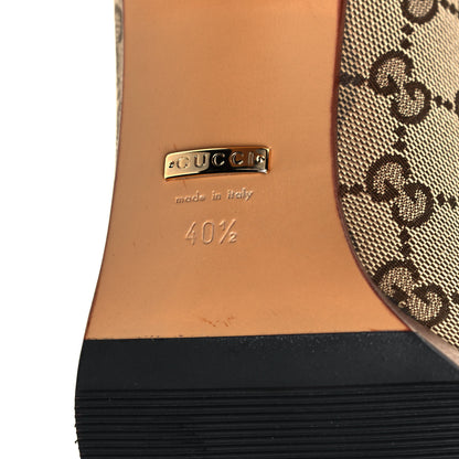 Gucci Monogram Malaga Kid Lisa Mid Heel Boots 40.5 Beige Ebony 6 of 7