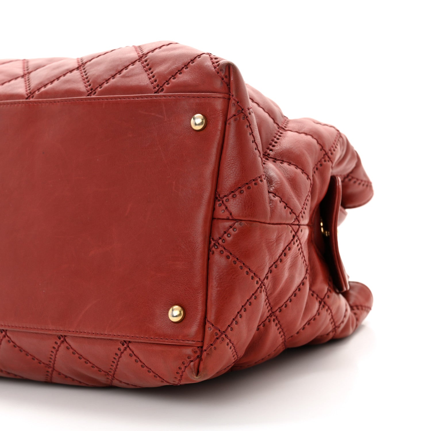 Chanel Calfskin Quilted Medium Retro Chain Tote Red 10 of 12
