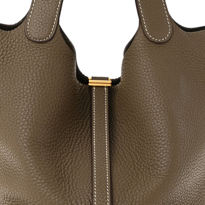 Hermes Taurillon Clemence Picotin Lock 22 MM Etoupe 8 of 10