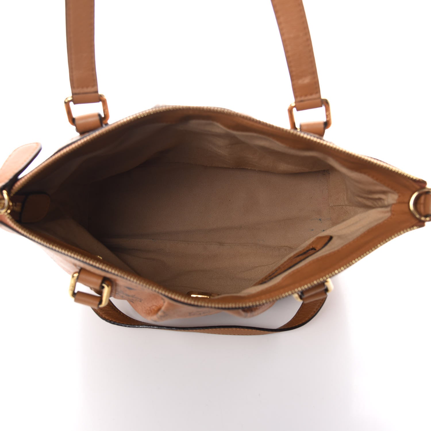 MCM Visetos Essentials Shopper Tote Cognac 5 of 10