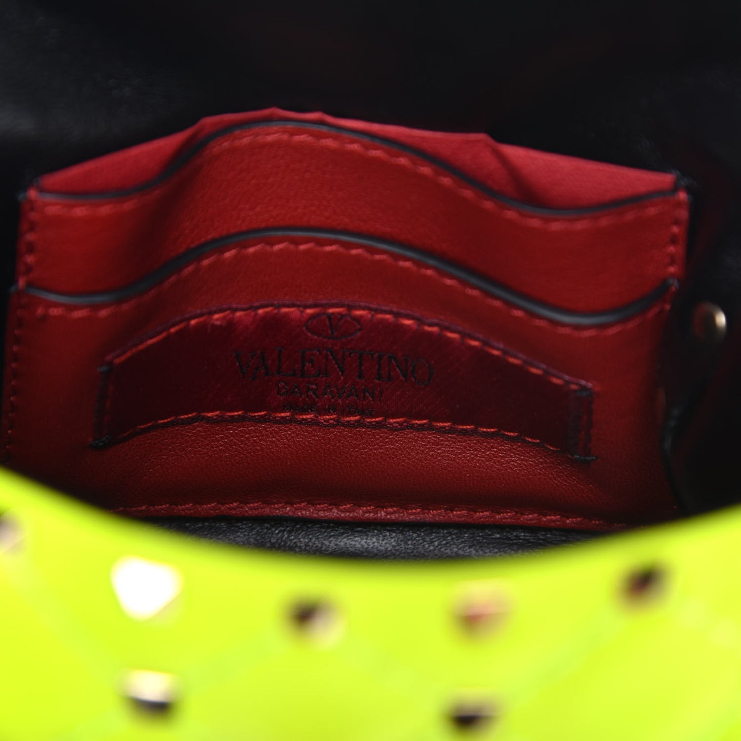 Calfskin Micro Rockstud Spike Shoulder Bag Lime