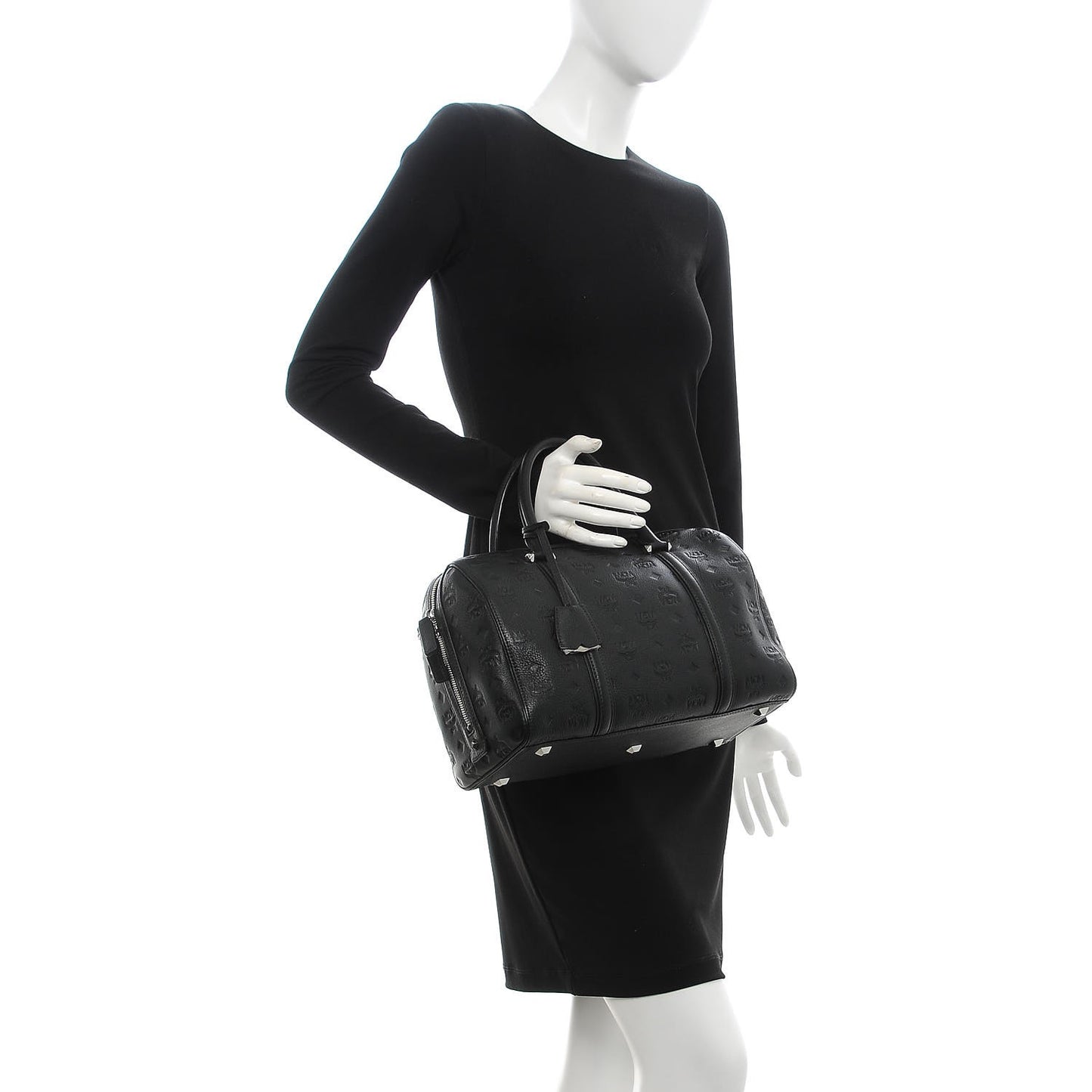 Calfskin Ottomar Monogram Boston Bag Black