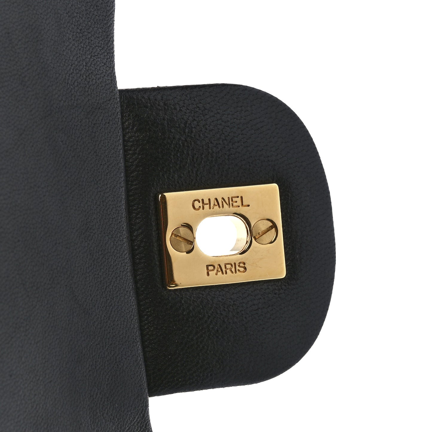 Lambskin Quilted Medium Double Flap Black