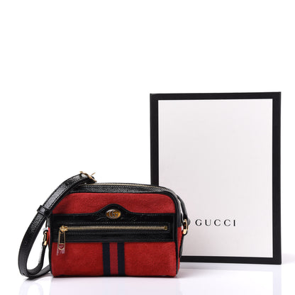 Gucci Suede Patent Web Mini Ophidia Shoulder Bag Red 9 of 9
