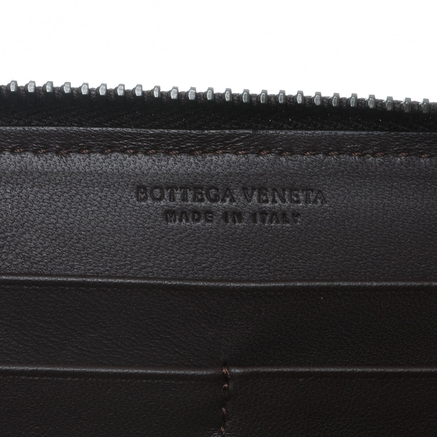 Nappa Intrecciato Zip Around Wallet Ebano