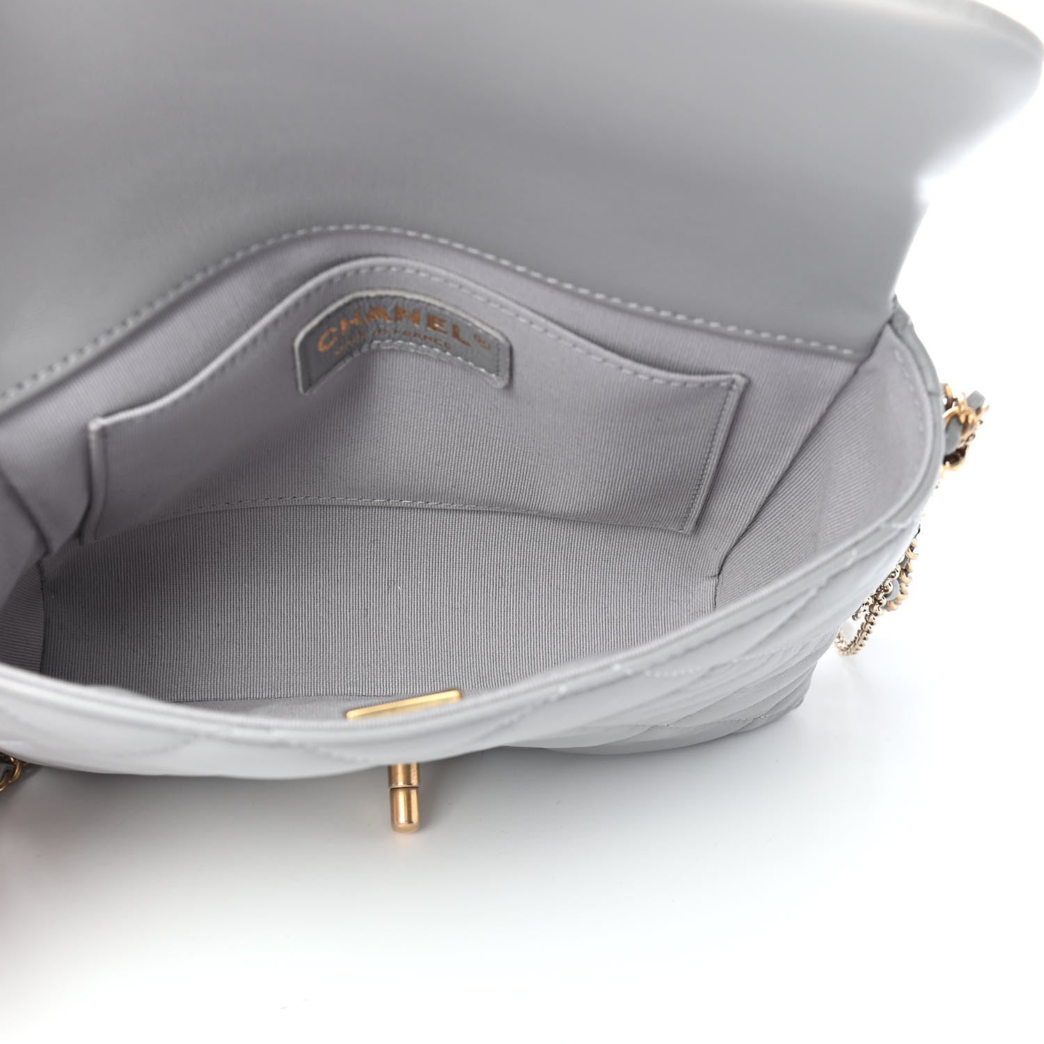 Chanel Lambskin Quilted Crush On Chains Flap Bag Grey 5 of 9