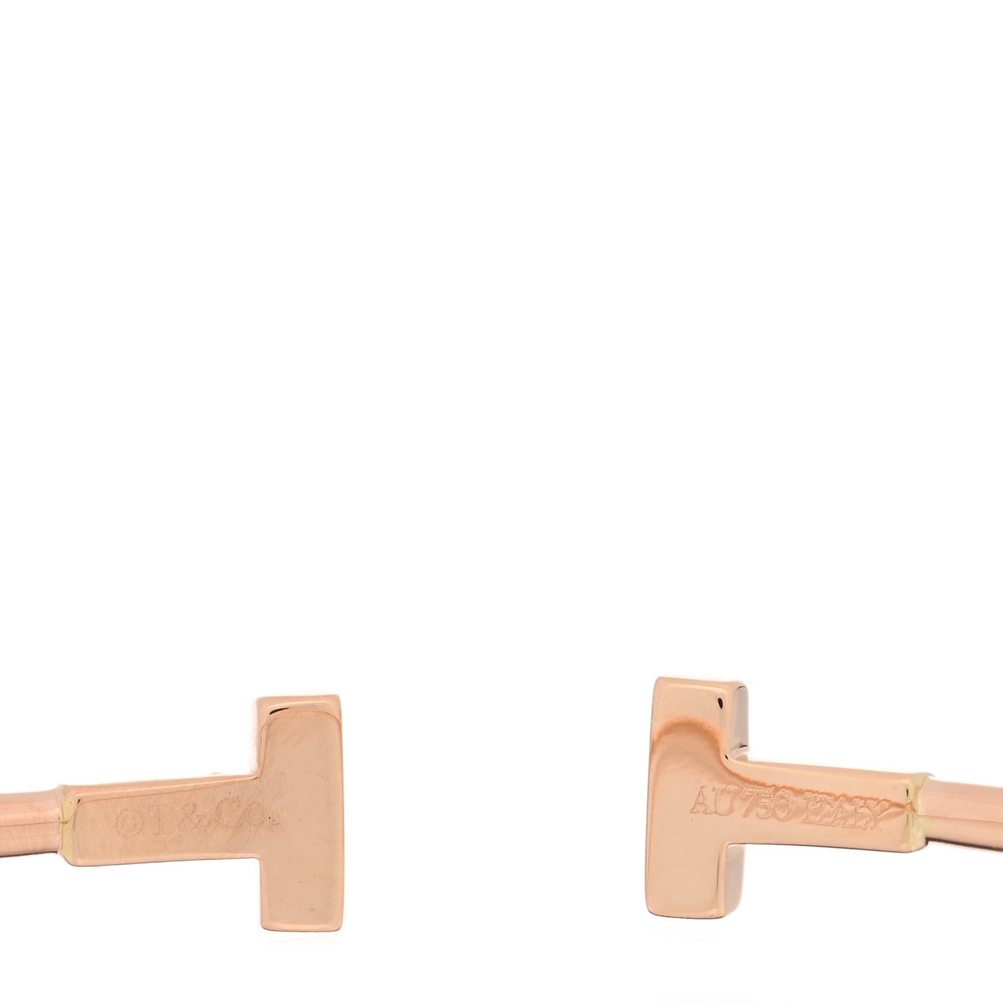 18K Rose Gold Narrow T Wire Bracelet