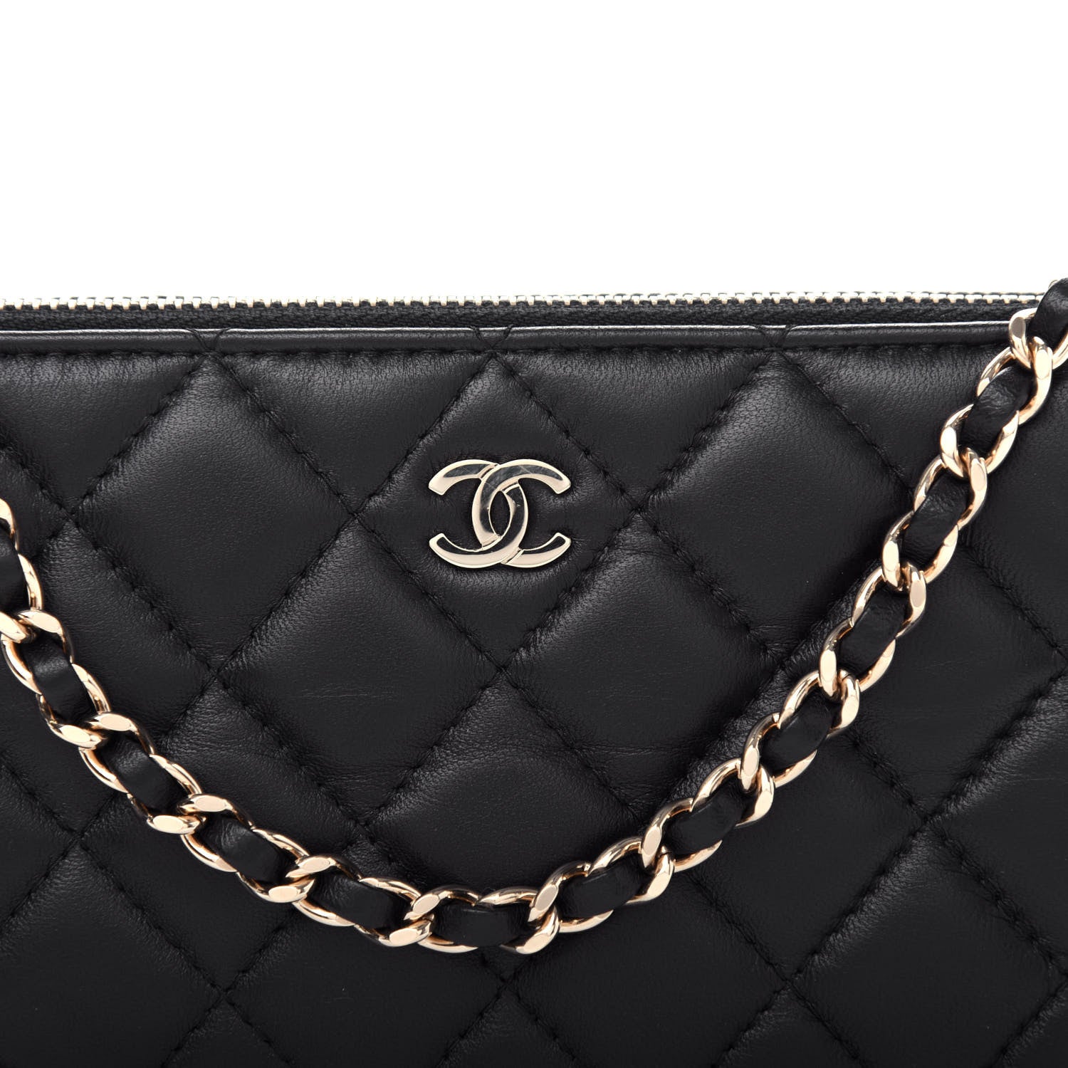 Chanel Lambskin Quilted Small Clutch With Chain Black 14 of 15