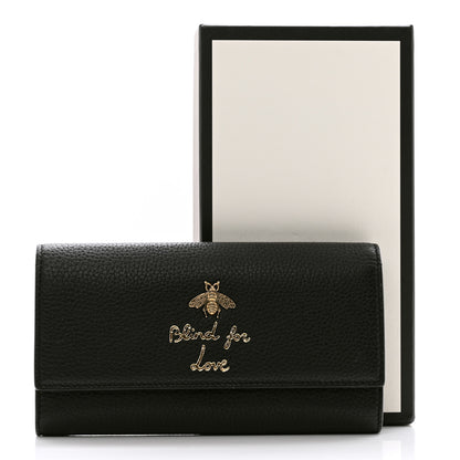Gucci Calfskin Animalier Continental Wallet Black 9 of 9