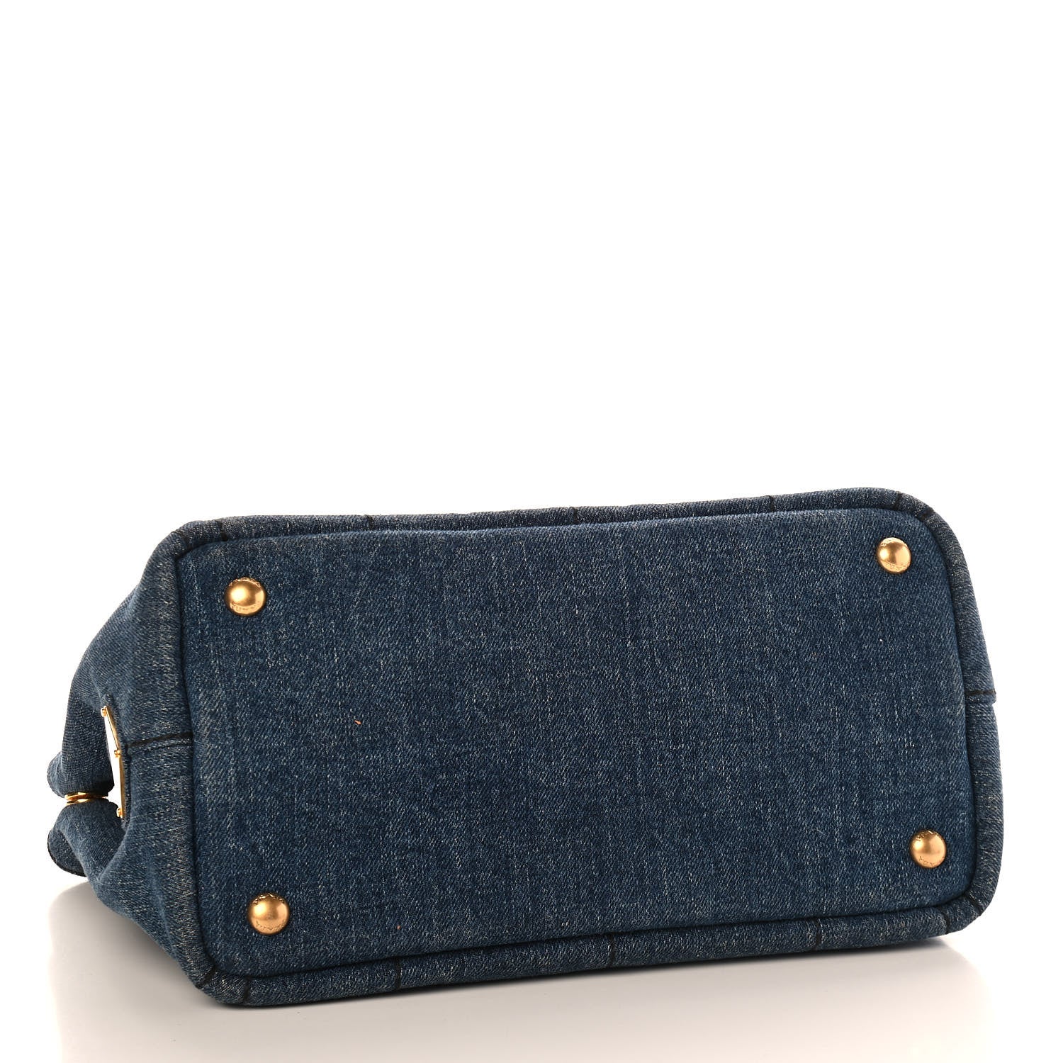 Prada Denim Small Logo Tote Black 4 of 10