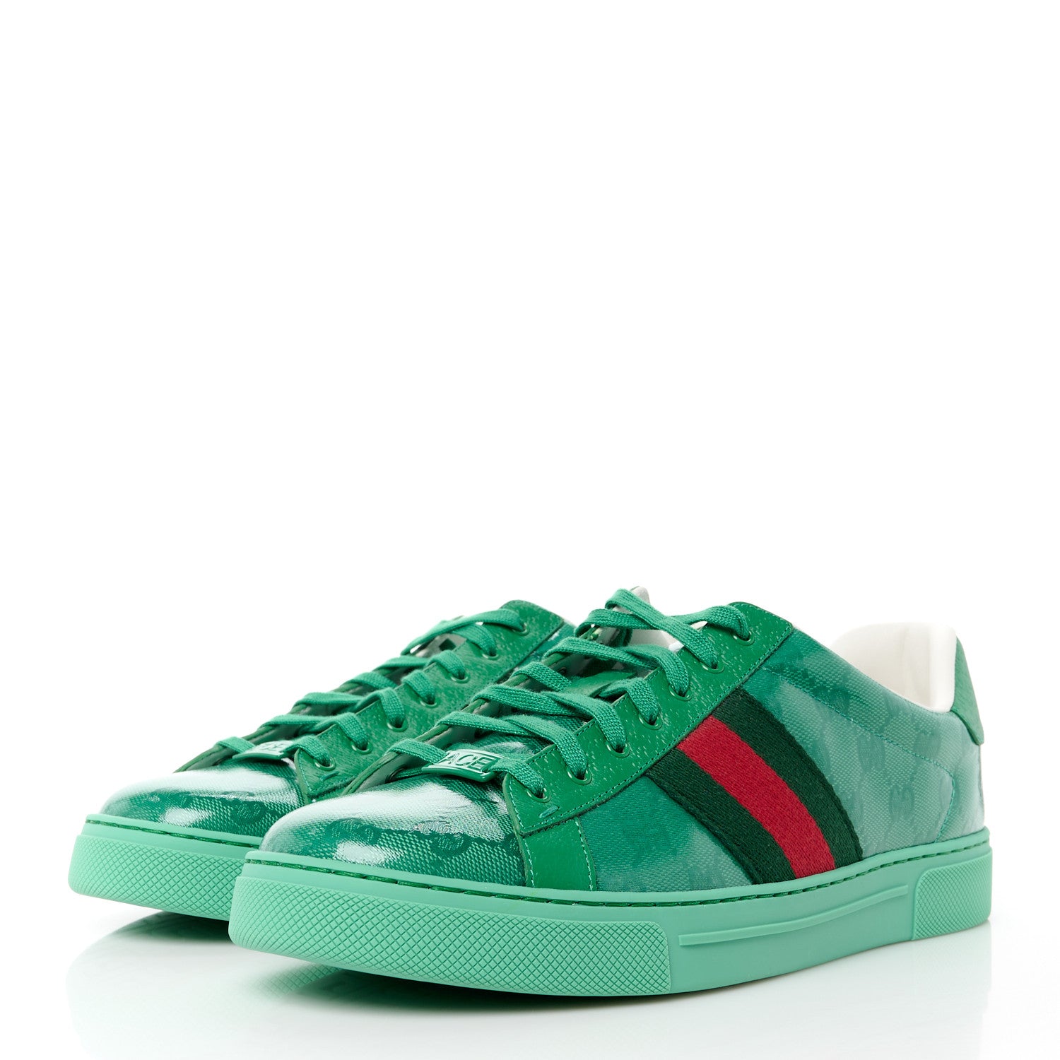 Gucci Calfskin GG Tennis Embossed Mens Ace Sneakers 9 New Shamarock 3 of 10