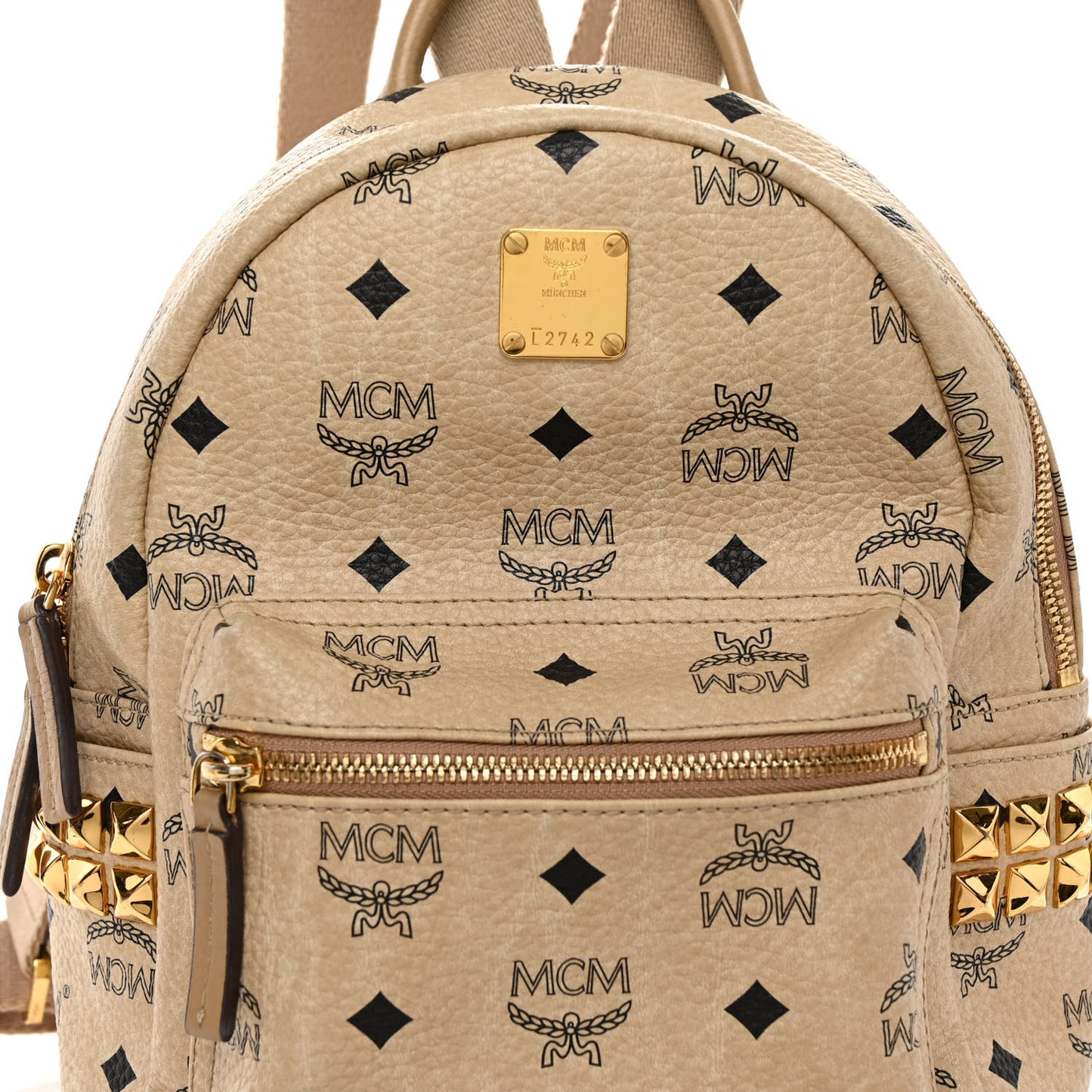 Visetos Side Stud Mini Stark Backpack Beige