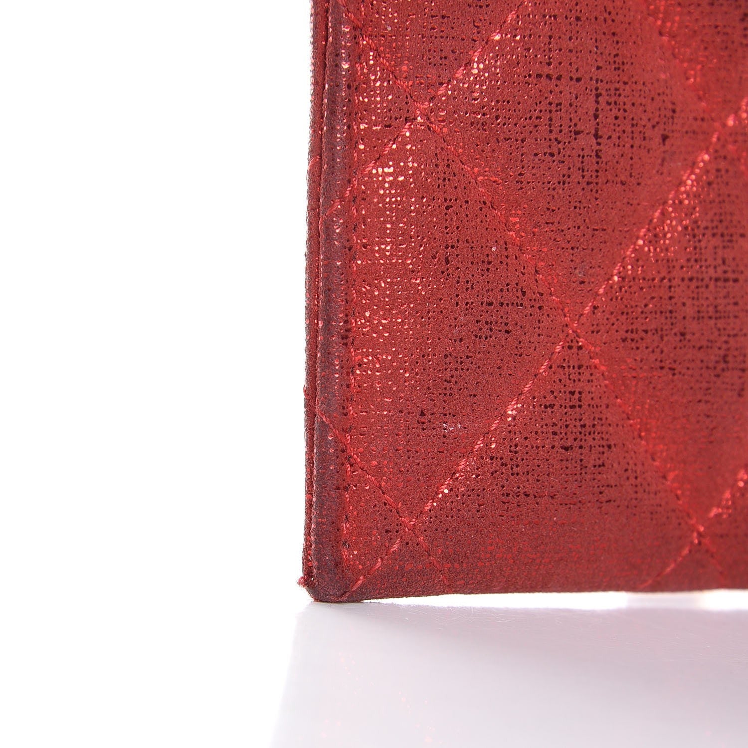 Chanel Iridescent Calfskin Quilted Card Holder Red 12 of 14