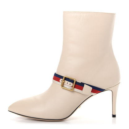 Gucci Nappa Sylvie Ankle Boots 38 Mystic White 1 of 11