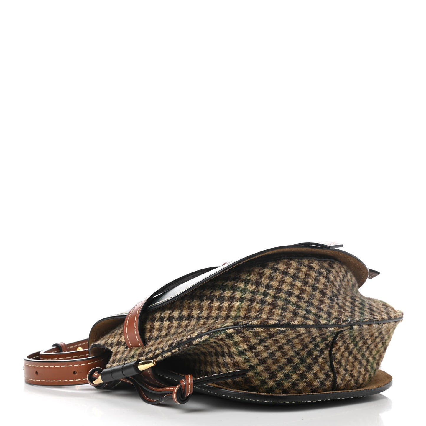 Smooth Calfskin Tweed Small Gate Crossbody Bag Dark Green Tan Multicolor