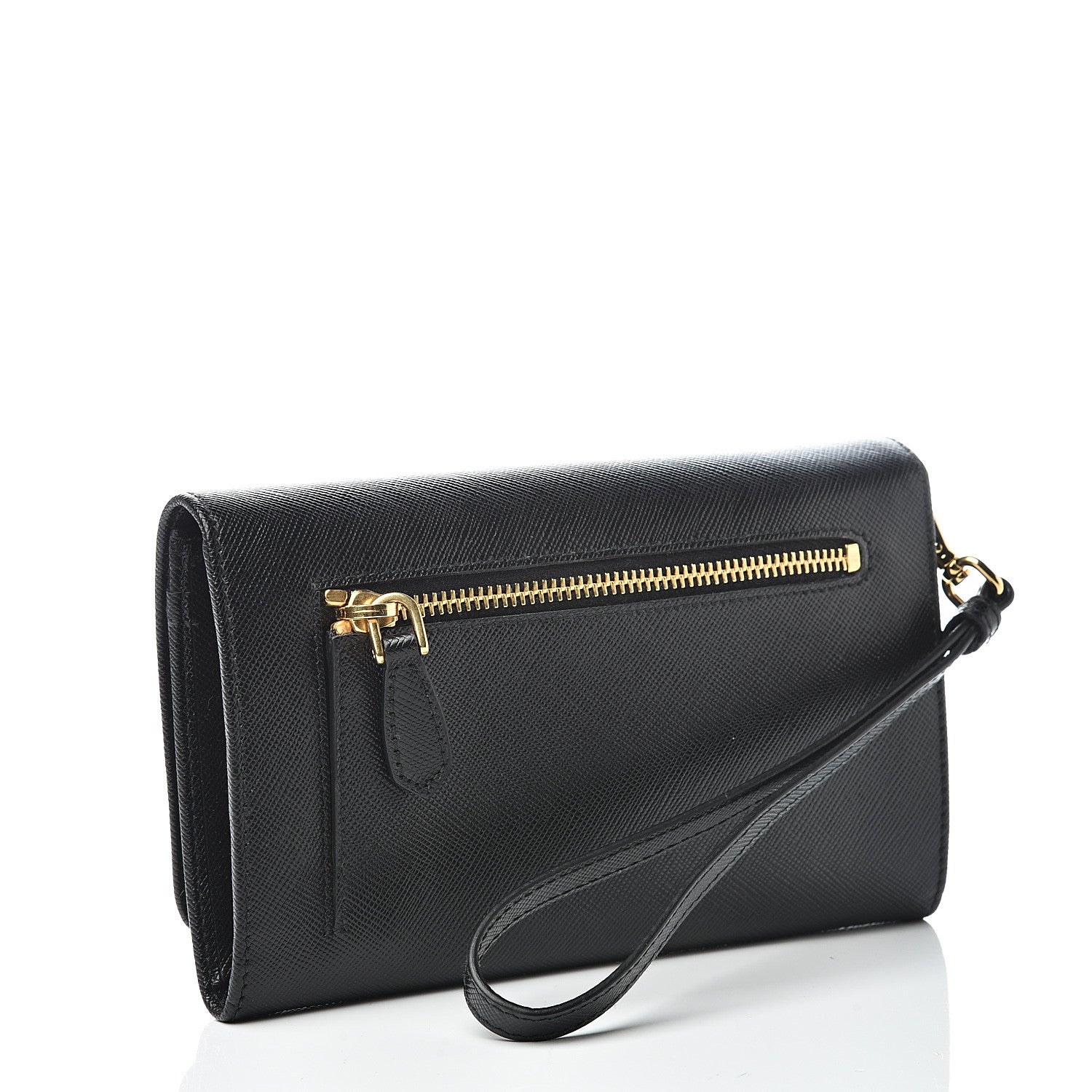 Prada Saffiano Metal Wristlet Black 3 of 9