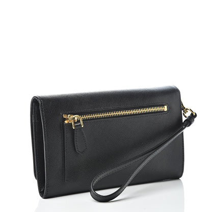 Prada Saffiano Metal Wristlet Black 3 of 9