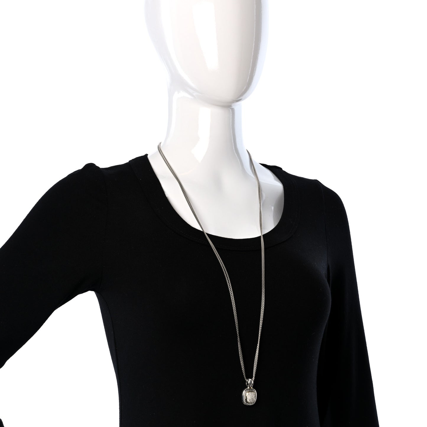 Sterling Silver 14K Yellow Gold Diamond 9mm Albion Enhancer Pendant Necklace