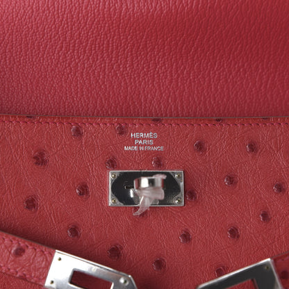 Hermes Ostrich Kelly Longue Wallet Bougainvillea 8 of 10
