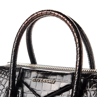 Givenchy Calfskin Crocodile Embossed Small Antigona Black 9 of 13