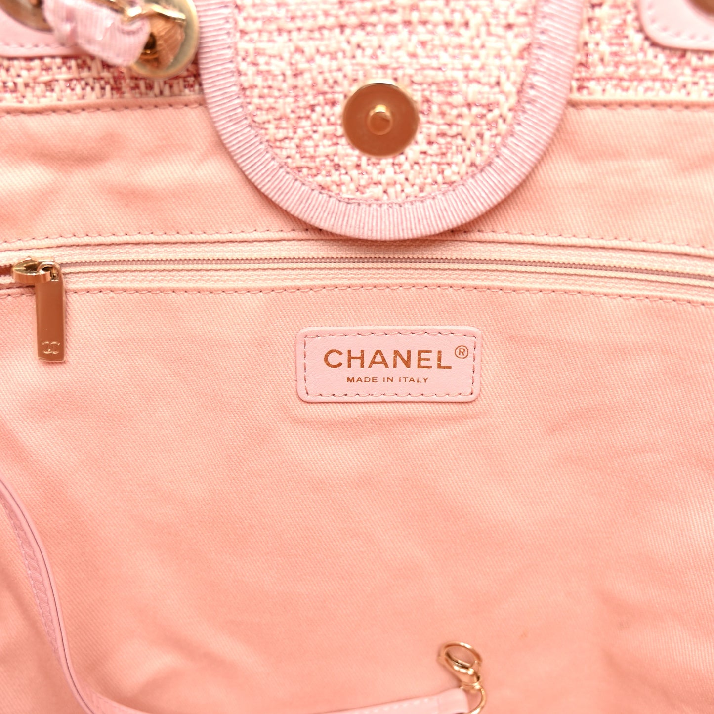 Straw Lurex Medium Deauville Tote Pink
