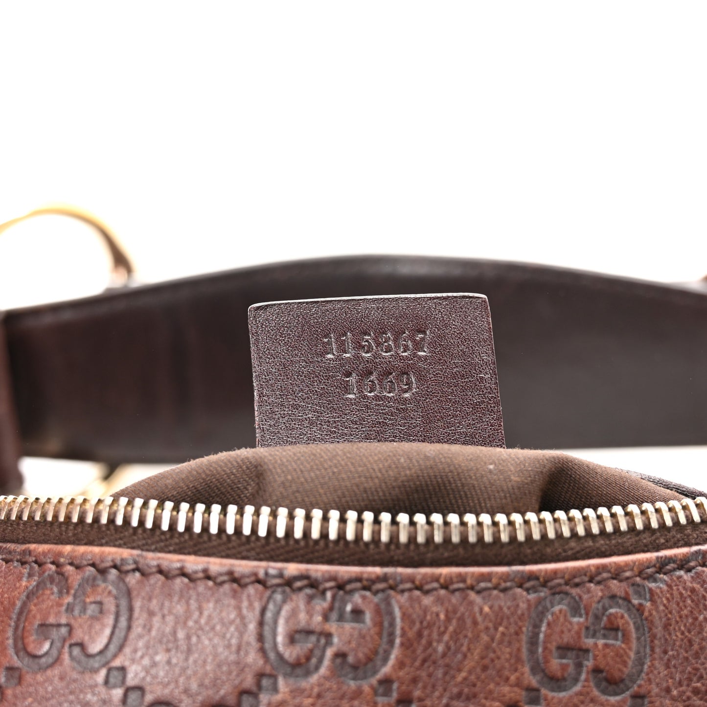 Guccissima Medium Horsebit Chain Hobo Dark Brown