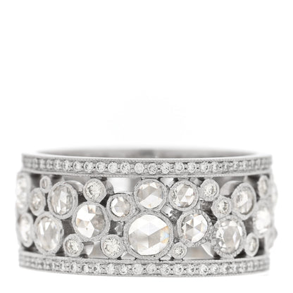 Tiffany Platinum Diamond Cobblestone Band Ring 57 8 1 of 5