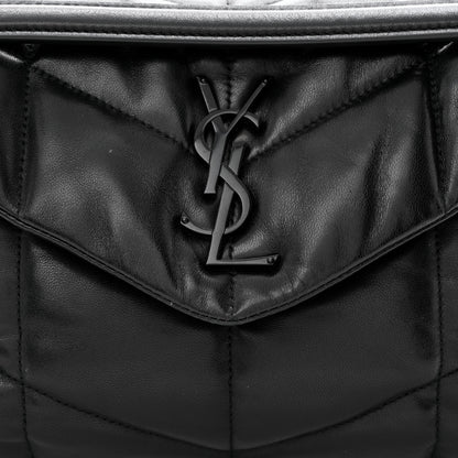 Saint Laurent Lambskin Quilted Monogram Monochrome Small Loulou Puffer Chain Satchel Black 8 of 10