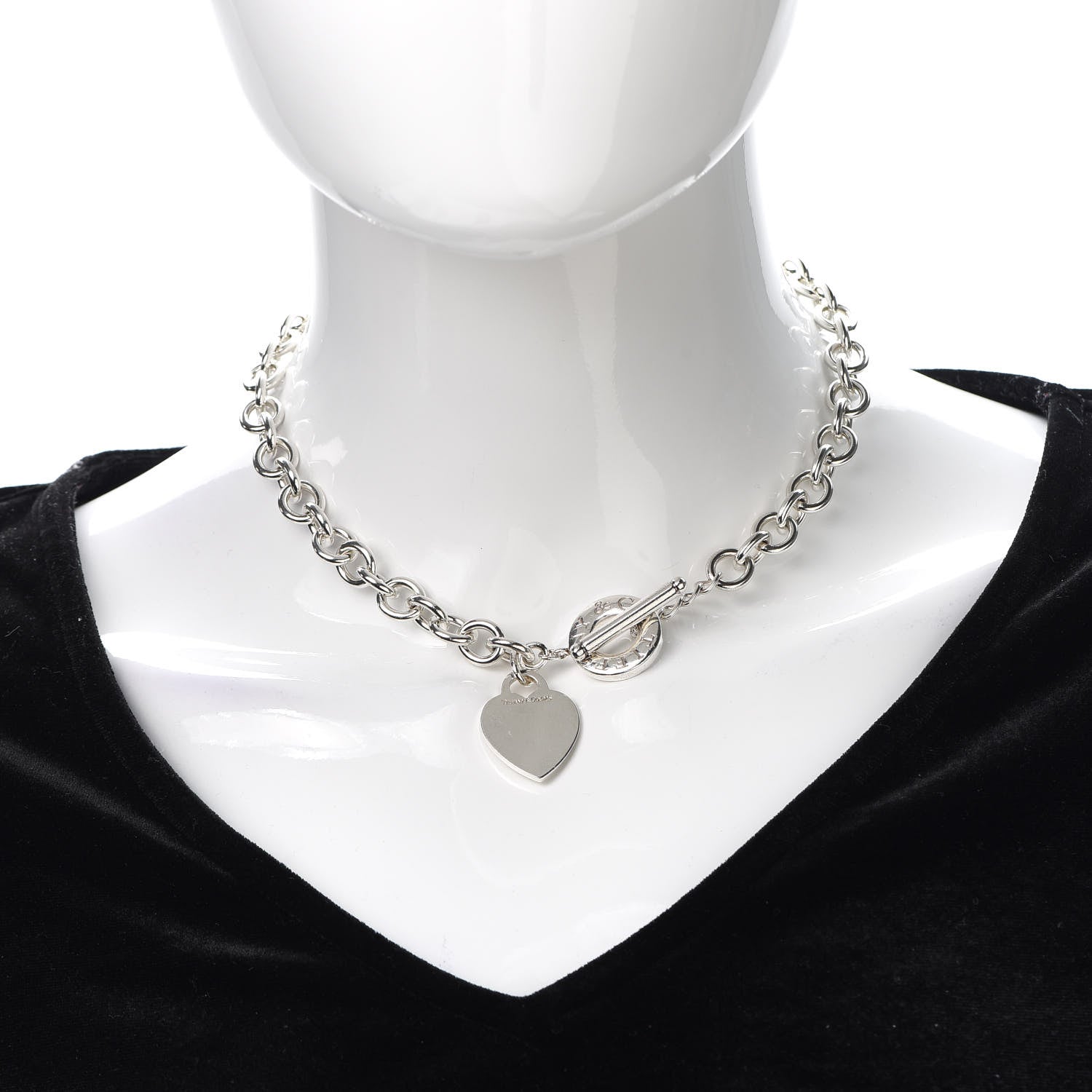 Tiffany Sterling Silver Heart Tag Toggle Necklace 2 of 5