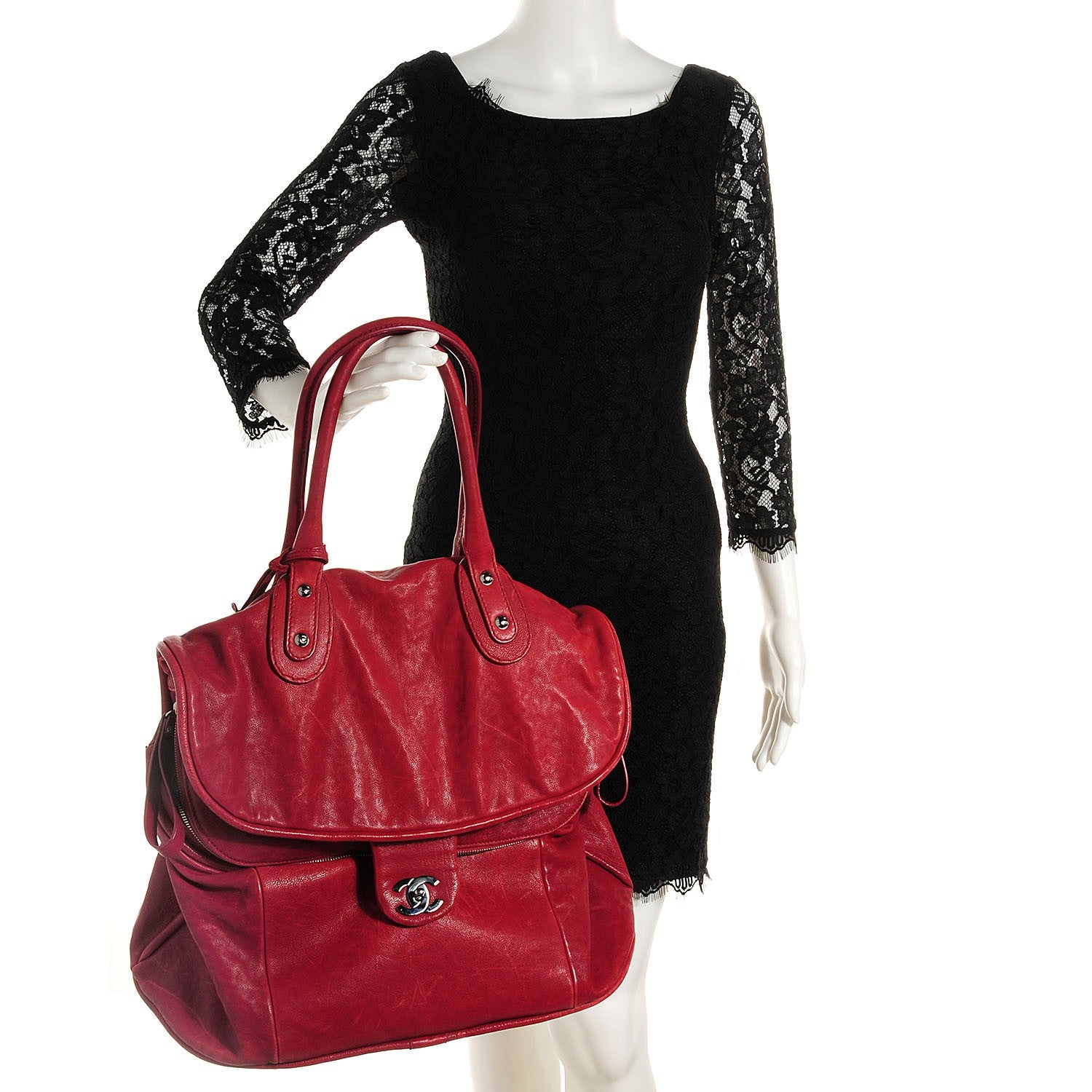 Chanel Calfskin Vintage Traveler Bag Red 2 of 8