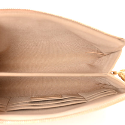 Chanel Shiny Goatskin Quilted Chanel 19 Small Pouch With Handle Beige 5 of 10