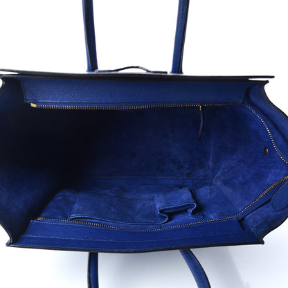 Celine Drummed Calfskin Mini Luggage Indigo 7 of 9