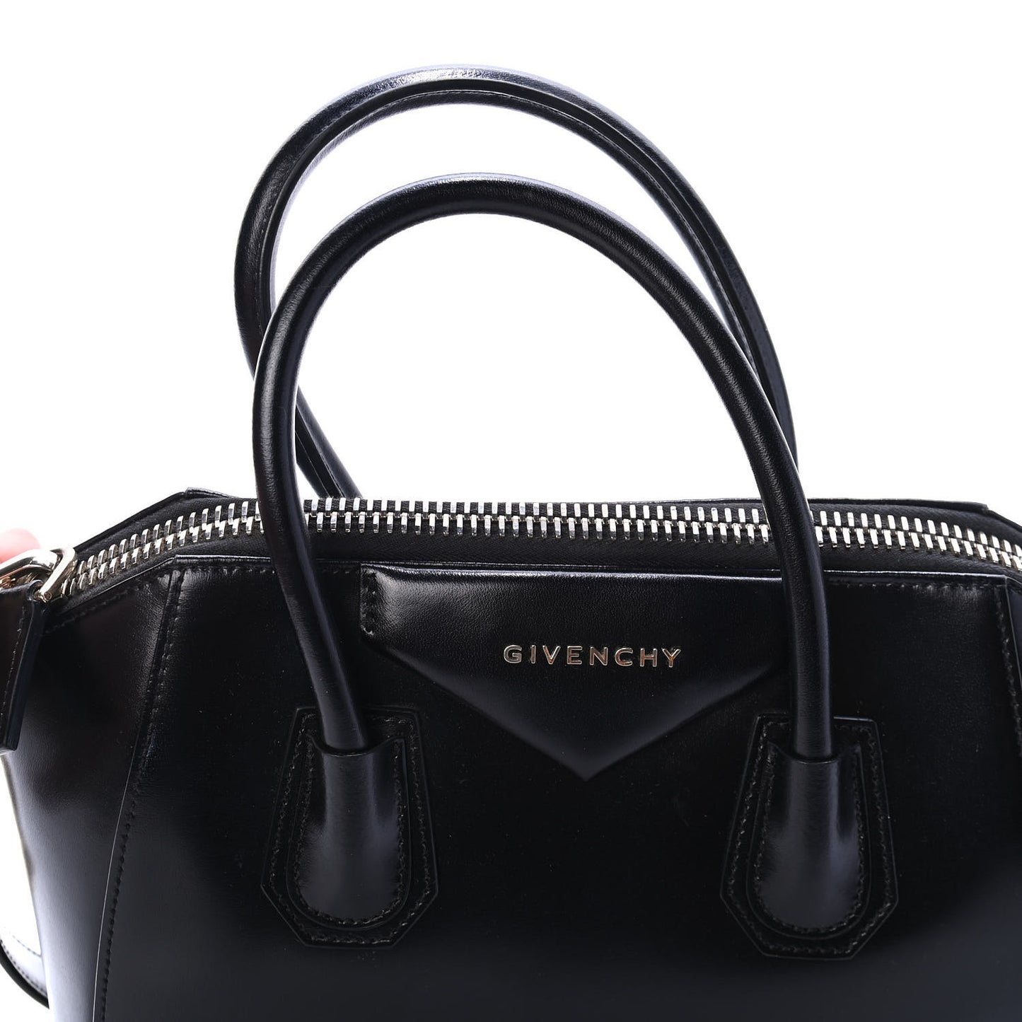 Shiny Lord Calfskin Small Antigona Black