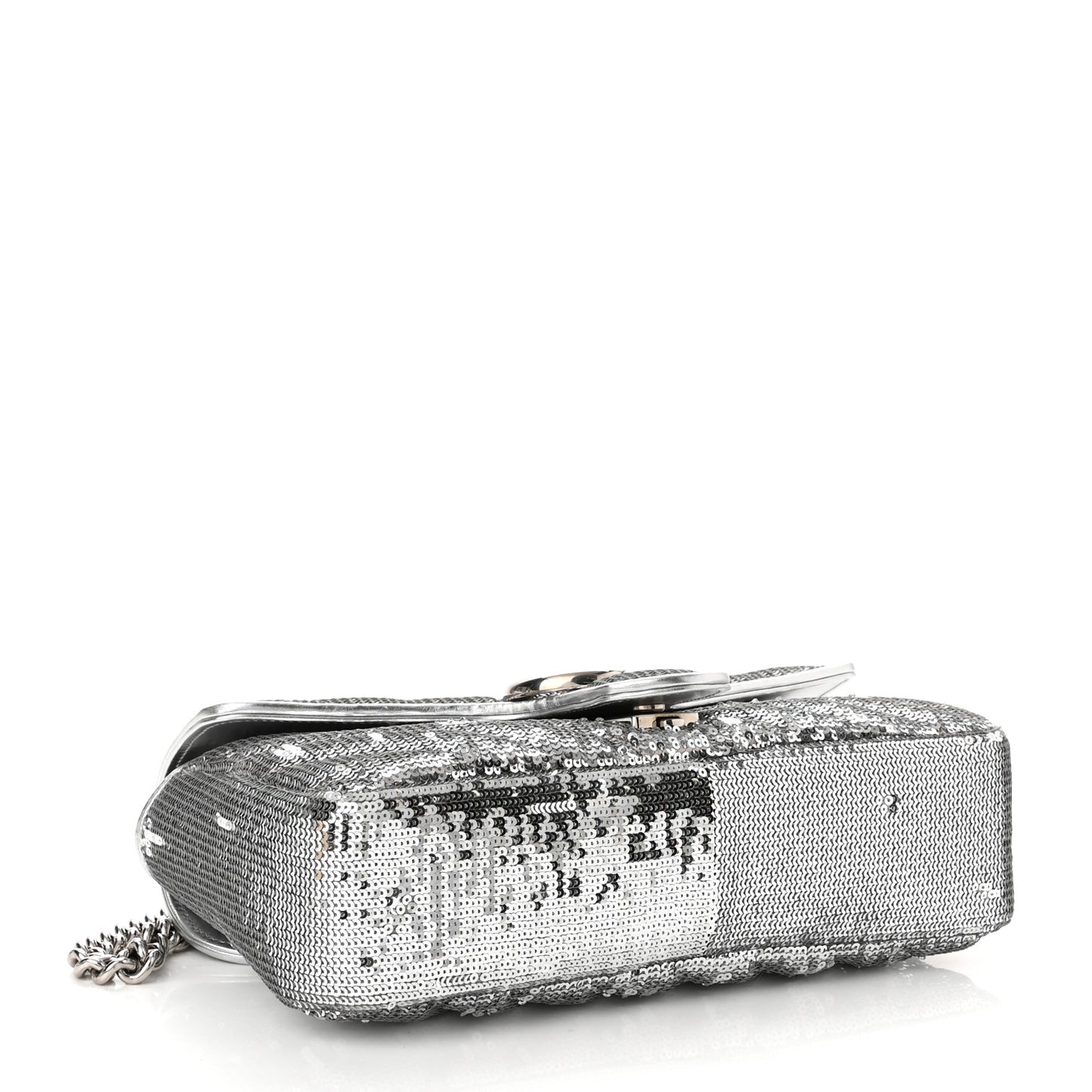 Sequin Matelasse Small GG Marmont Shoulder Bag Silver