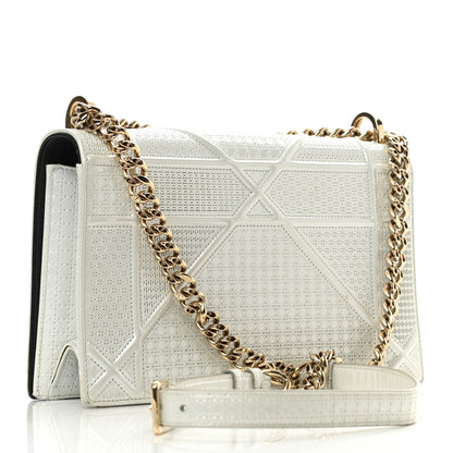 Christian Dior Patent Micro-Cannage Medium Diorama Flap Bag White 3 of 14