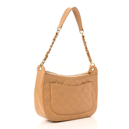 Chanel Caviar Quilted Timeless CC Shoulder Bag Beige 3 of 13