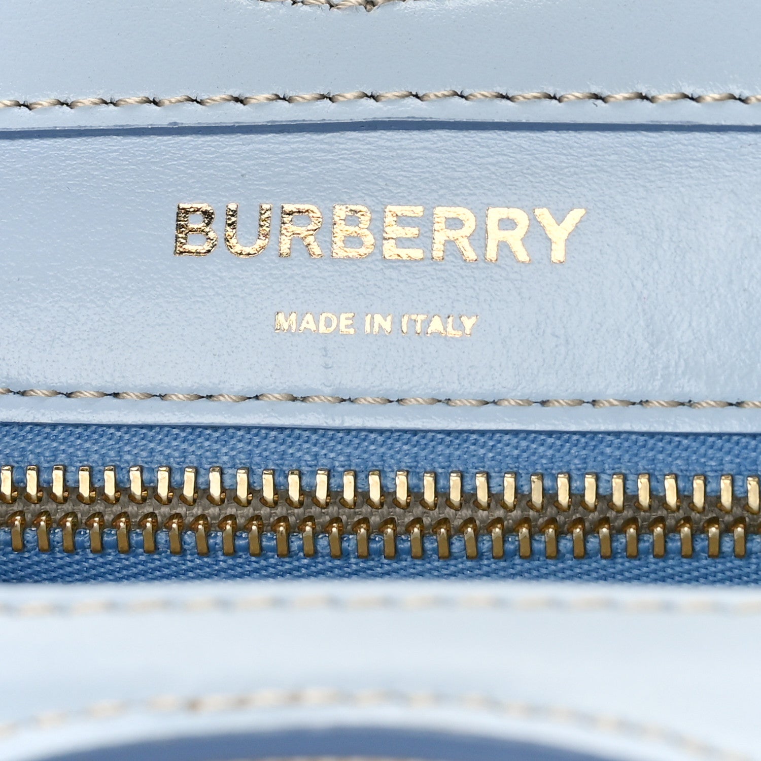 Burberry Canvas Smooth Calfskin Two Tone Mini Pocket Bag Natural Pale Blue 6 of 8