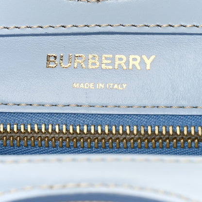 Burberry Canvas Smooth Calfskin Two Tone Mini Pocket Bag Natural Pale Blue 6 of 8